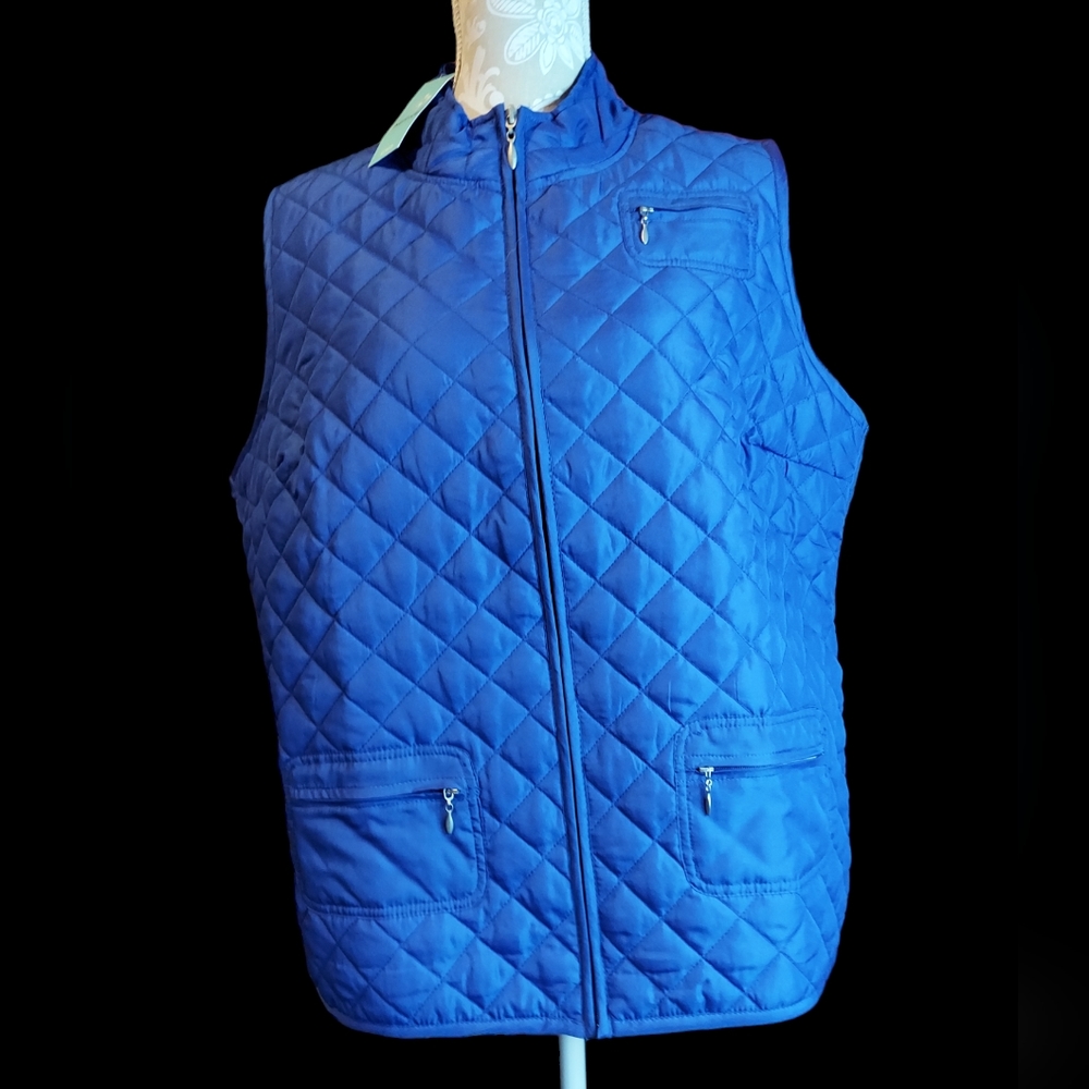 I ACTIVE Royal Blue Lightweight Quilted Vest Women's Size 2X NWT